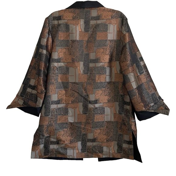 Gump's San Francisco Open Front Jacket Opera Coat 8 Art to Wear Abstract Print - Picture 2 of 8